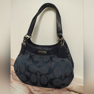 Coach F19445 Soho Signature Hobo Bag Navy Blue
